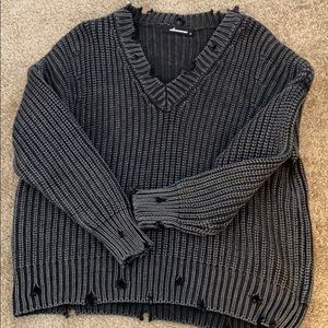 12th Tribe ripped cropped sweater